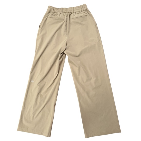 Alo High-Waist Pursuit Trouser Pants Womens Size S Regular Fit Stretch Beige - Picture 2 of 8